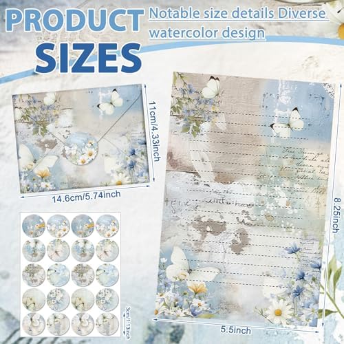 TaoBary 160 Pcs Serenity Junk Stationery Paper and Envelopes Set