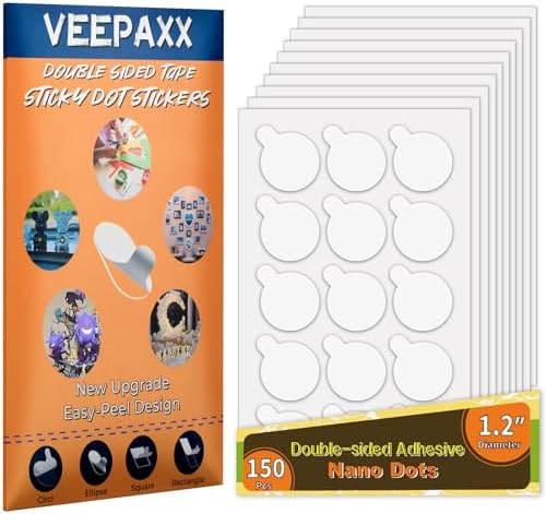150Pcs Double Sided Adhesive Dots, Removable Clear Dots Sticky Tack, Waterproof No Trace Dots Adhesive Putty for Wall Hanging Crafts, Balloons Party Decorations Poster Picture Festival Decoration 30mm