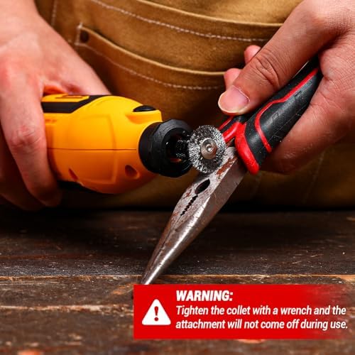 Rotary Tool Kit:DEKOPRO 1.4-Amp Power Hand Rotary Tools with 6 Variable Speed, 127pcs Accessories, 8000~35000RPM Electric Grinder Drill Machine Set with Flex Shaft for Carving, Cutting, Sanding Yellow