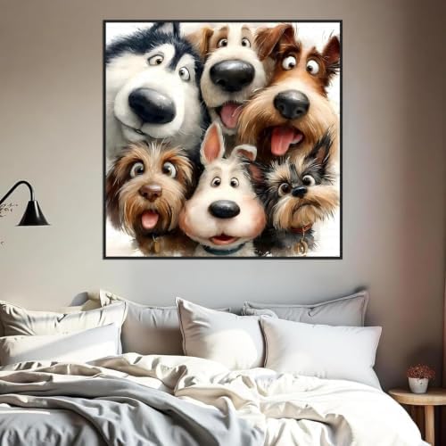 WNPOKN Dog Diamond Art Kits for Adults 14 x 14inch