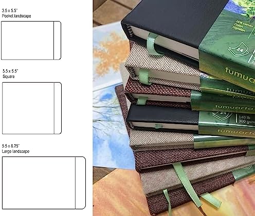 tumuarta Watercolor Journal, 140 LB, 300 GSM, Cotton Paper, Cold Press