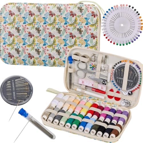 Bobode 140 PCS Travel Sewing Set Basic Hand Sewing Kit for Adults