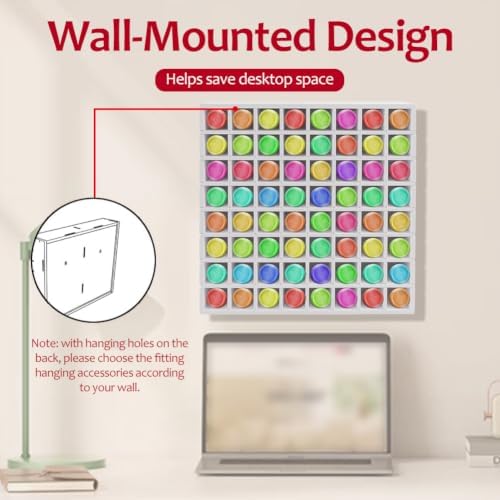 GRETJOB 64 Grids Paint Organizer, Wall Mountable Craft Paint Storage Rack