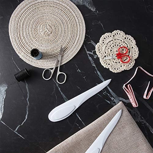 Outus 3 Pcs Point Turner Seam Creaser Tool for Sewing Quilting Pressing Seams and Marking Fabric Plastic Point Turner with Seam Creasing Edge for Dressmaking Tailoring Crafting(White)