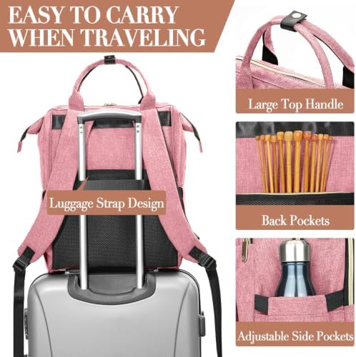 Kuosdaz Knitting Bag Backpack, Yarn Organizer, Quilted Backpack for Women