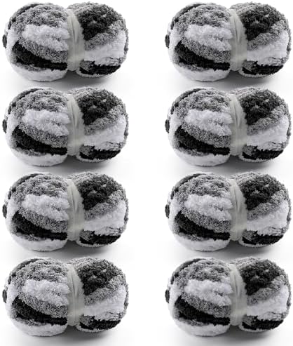 Chunky Yarn for Hand Knitting, Ombre Chunky Chenille Yarn for Crocheting