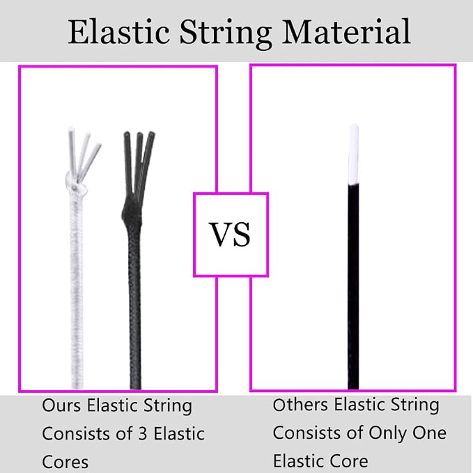 LUSTEMBER Stretchy String for Bracelets, 4 Rolls 1 mm Sturdy Elastic String Elastic Cord for Jewelry Making, Necklaces, Beading (2 Black+ 2 White)