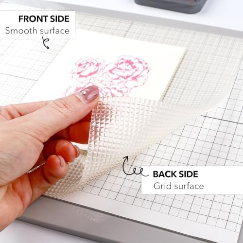 4Pcs Low Tack Sticky Mat with Grid for Stamping Stenciling Ink Blending Clear Photopolymer Craft Low Tacky Mat Stamp Mat DIY Projects Paper Card Scrapbooking Ink Blending Fixed