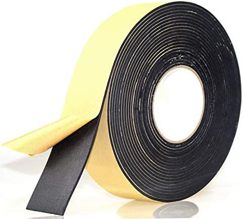 Foam Insulation Tape Adhesive High Density, Seal, Doors, Weatherstrip, Waterproof, Plumbing, HVAC, Windows, Pipes, Cooling, Air Conditioning, Weather Stripping, Craft Tape (33 Ft- 1/8" x 2")