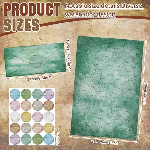 TaoBary 160 Pcs Vintage Colors Stationery Paper and Envelopes Set