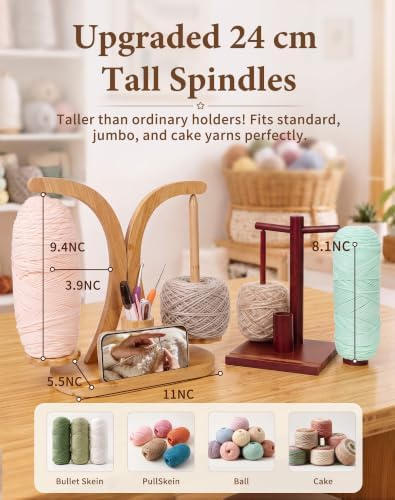 SPEENSUN Tangle-Free Magnetic Double Yarn Holder for Crocheting