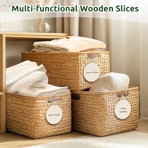 Philorn 50pcs Wooden Ornaments for Crafts 3.5" Unfinished DIY Wooden | Crafts 3.5" Unfinished DIY Wooden Christmas Ornaments Predrilled Wood Slices Circles for Crafts Paint Decorations