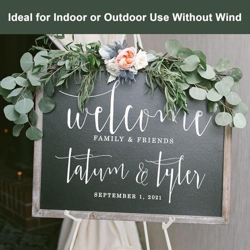DANMO Easel Stand for Wedding Sign Poster 63'' Instant Display Easel for Floor Adjustable Metal Art Easel White 3 Pack