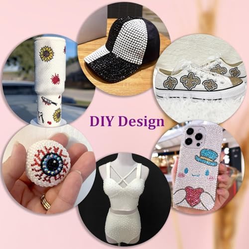 Resin Rhinestones for Crafting with 3Pcs 10ml B7000 Jewelry Glue, 1 Box White Flatback Gems Crystals Diamond for Bedazzling Crafts DIY Nail Art Makeup, Gems for Clothing Tumblers Shoes