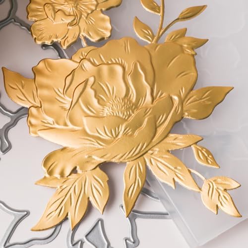 3D Embossing Folder for Card Making DIY Scrapbooking Blossom Bloom Floral Textures Fades Plastic Embossing Folder Plate Template for Paper Crafting Handmade Crafts Scrapbooking Supplies Scrapbook Deco