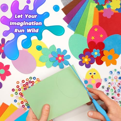 DOITEM Pipe Cleaners Craft Supplies, 1500+Pcs Arts and Crafts Supplies Including Pipe Cleaner Wiggle Googly Eyes Pom Poms Feathers Sticks Sequins Foam Flowers Papers Felt Stickers