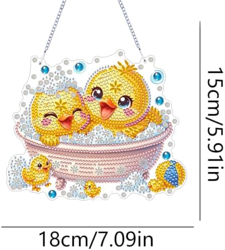 ARPADAMO Duck Diamond Art Kits for Adults, Acrylic Hanging Suncatcher