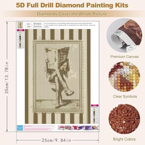 YOLENIX Retro Cowboy Girl Diamond Art Kits for Adult Diamond Painting Kit