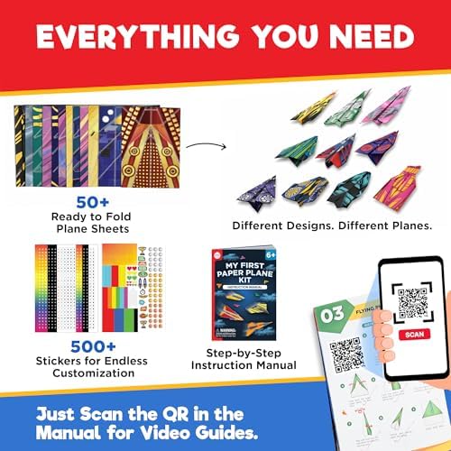 Doctor Jupiter Paper Airplane Book Kit for Kids Ages 4+, Craft Toy