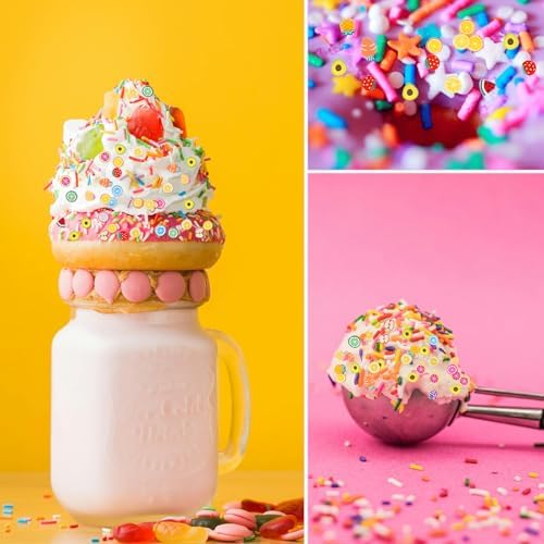 DIYASY 180g Fake Fruit Sprinkles, 6.35 oz Mini Faux Sprinkle Polymer Clay Slices Non-Edible for Crafts Art DIY Decoration Plastic Slime Filler