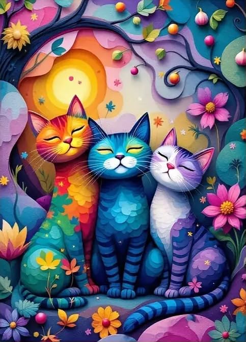 DYAIANGMU Cat Paint by Numbers Kit for Adults Beginners 19.6X15.7inch