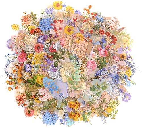 Dizdkizd 180 Pieces Transparent Flower Scrapbook Stickers