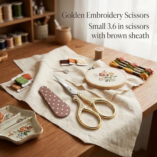 BIHRTC 3.6Inch Vintage Crochet Scissors Small Embroidery Sewing Handcraft