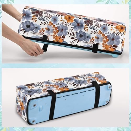 Binienty Ink Painting Floral Dust Cover for Die-cut Machine, Cutting Machine Protective Covers with 3 Pocktes Strain Resistant Carrying Bag Organization and Storage Bags Stylish Home Decoration