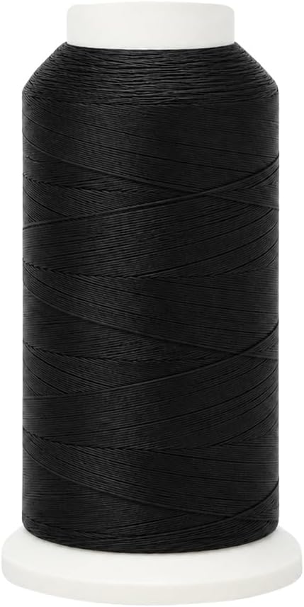 Mandala Crafts Size 69 210D T70 Black Cream Bonded Nylon Thread, 6000 YDs