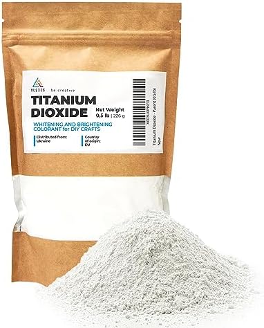 Pure Titanium Dioxide Powder for Soap Making 0.5 Lb - Natural Soap Colorant - Titanium Dioxide for Soap Making, Epoxy Resin, Sunscreen and Lotion, Cosmetics, Ceramics, DIY, Candles, Art Projects