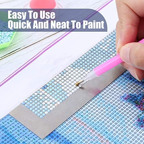 Outus 3 Pcs Stainless Diamond Painting Ruler, Steel 5d Drawing Mesh Ruler