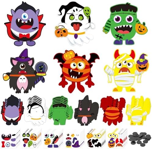 Haooryx DIY Halloween Monster Magnet Craft Make Your Own Halloween Sticker