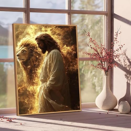 Jesus Paint by Numbers Kit for Adults Framed Canvas 12X16 in, Frameworkless