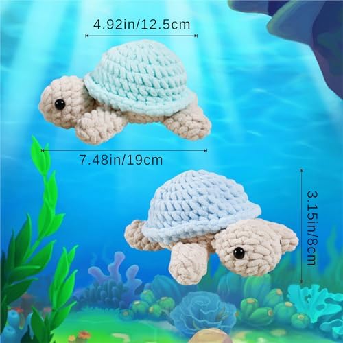 Eelexa Turtle Crochet Kit for Beginners, 2 Amigurumi Projects