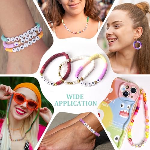 LEUCHTAMOR 15000PCS Clay Beads 96 Colors Friendship Bracelet Making Kit 4 Boxes Polymer Clay Beads Disc Clay Beads with Charms for Jewelry Making,Crafts Gifts