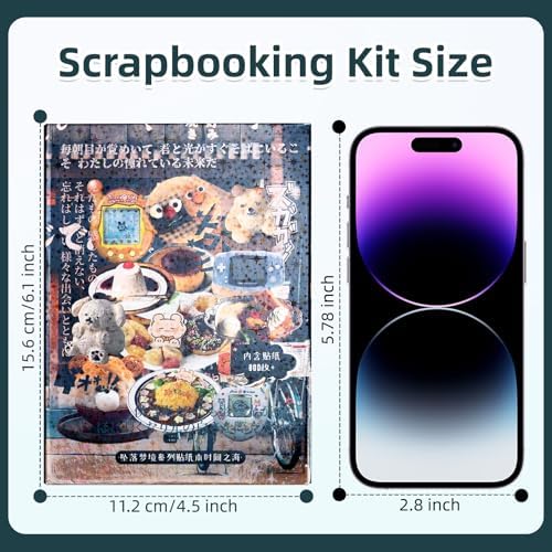 Japanese Comic Style Sticker Scrapbooking Supplies for Junk Journal, 45 Sheets Stickers TZ013001