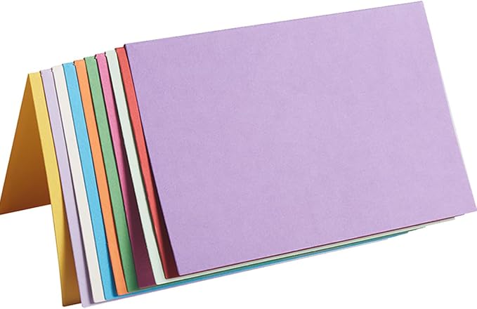 50 Pack Blank Folded Cardstock Cards, Multicolor, 4x6