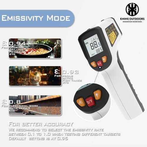 KNINE OUTDOORS Infrared Thermometer Gun, -58℉ to 1112℉