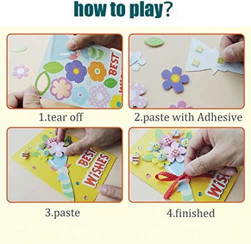 Card Making Kit DIY Handmade Greeting Card Kit for Kids Girl boy, Thank You Card Mother's Day Card Valentine's Card Easter Birthday Christmas Card Art Craft Supplies Set for 3 Years Old and up