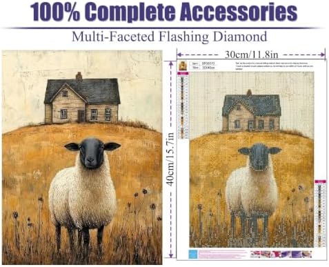 Sheep Diamond Art Kits for Adults, Diamond Painting for Beginner 5D DIY