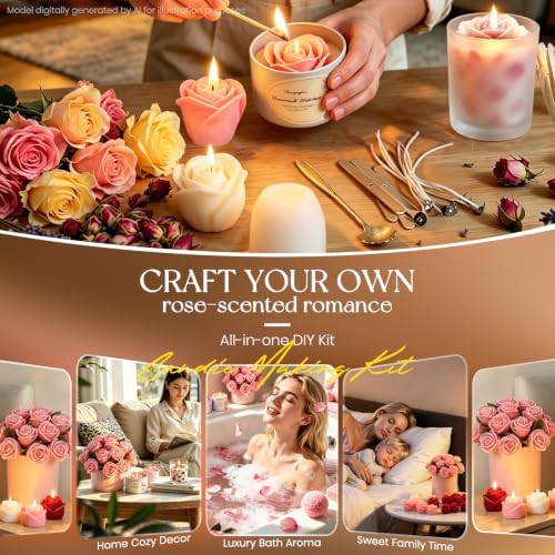 Fanyajoo Candle Making Kit,Candle Making Kit for Adults & Beginners–1200g Soy Wax，Digital Wax Melting Pot, Floral Candle Molds, Gift Boxes,Complete DIY Set，Perfect for Home Crafts & Giftin