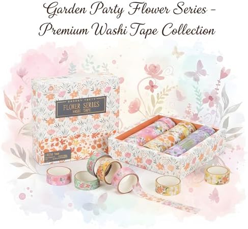 Washi Tape Set, 18 Rolls Washi Stickers, Assorted Sizes, for Junk Journal Scrapbook Tape, Bullet Journaling Scrapbooking Supplies, Planner Sticker DIY Craft DéCor (Floral)