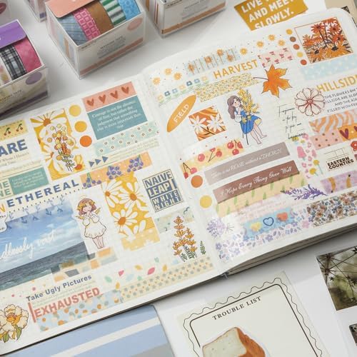 YUBBAEX 20 Rolls Cute Washi Tape Set Kawaii Basic Patterns Masking Decorative Tapes for Arts, DIY Crafts, Journals, Planners, Scrapbooking, Wrapping (Macaron Mix)