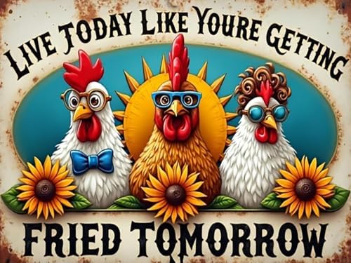 ARPADAMO Funny Rooster Diamond Art Kits for Adults Diamond Painting 16x12in