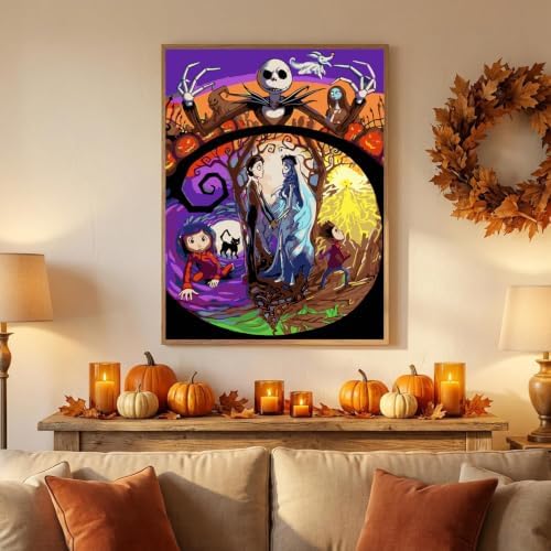 Paint by Numbers Kit for Adults,Jack and Sally Paint by Number 12x16 inch