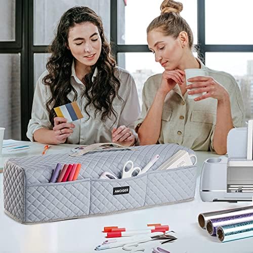 AMOIGEE Padded Dust Cover for Criicut Maker 4, Maker 3, Maker, Explore 4, Explore 3, Explore Air 2, Protective Machine Cover with Handle, Storage Pockets for Craft Accessories and Suppliers