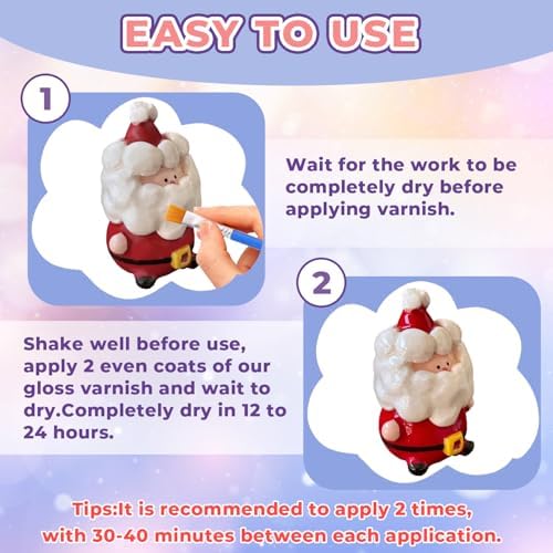 Air Dry Clay Glaze & Polymer Clay Varnish - 7oz/200ml Gloss Clay Sealant, Waterproof & Scratch Resistant Clay Glaze for Air Dry Clay Prevents Cracking, Wear & Enhances Gloss for Pottery & Sculptures