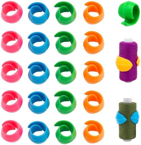 100pcs 4 Colors Thread Spool Huggers Silicone Bobbin Spool Savers No Loose Ends for Sewing Embroidery Machine Thread Spools Organizing