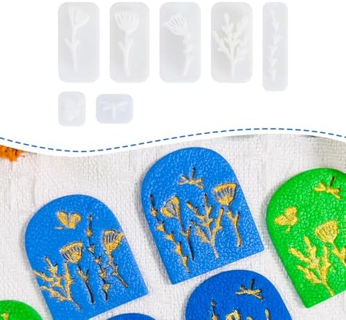 Xaekicr Polymer Clay Molds Nature Garden Set – 7PCS Botanical and Insect Texture Clay Molds for Polymer Clay Jewelry, Floral Clay Tools for Earrings, Crafts and Nature-Inspired Designs