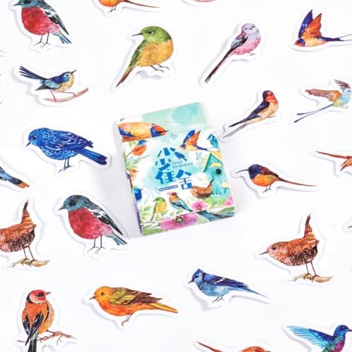 Bird Stickers, Obujopal 46PCS Small Fly Bird Stickers for Junk Journal Scrapbooking Bullet Journal Kids DIY Planners Collage Diary Album Laptop Phone Cases and Art Crafts, 23 Patterns